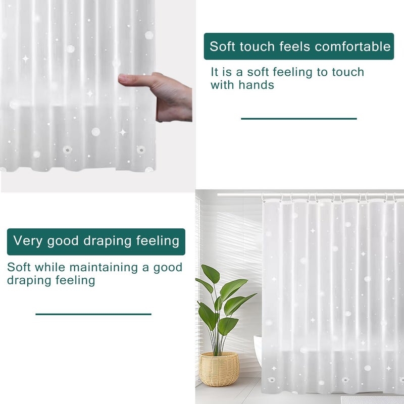 jssablo Shower Curtain Liner, 100% Waterproof Peva Shower Curtains with 3 Duty Heavy Bottom Magnets and 12 Rust Proof Grommets, 72x72 Weighted Shower Liner for Shower Stall, Bathtubs - Image 5